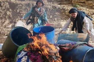 نابود‌سازی یک کارخانه‌ی تولید مواد مخدر در استان سمنگان