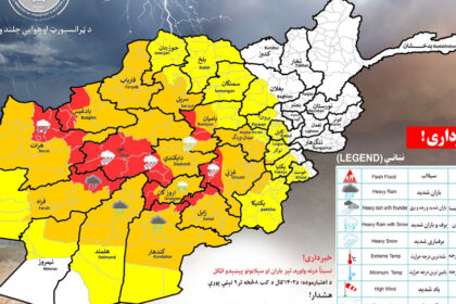 ریاست هواشناسی گروه طالبان از احتمال بارش برف و باران در ۲۵ استان کشور خبر داد